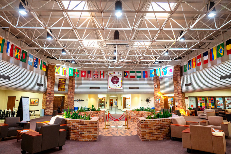 the Flag Room in the Clark Student Center