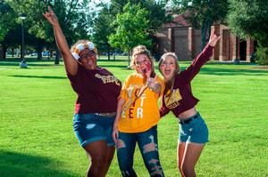 Three students having fun