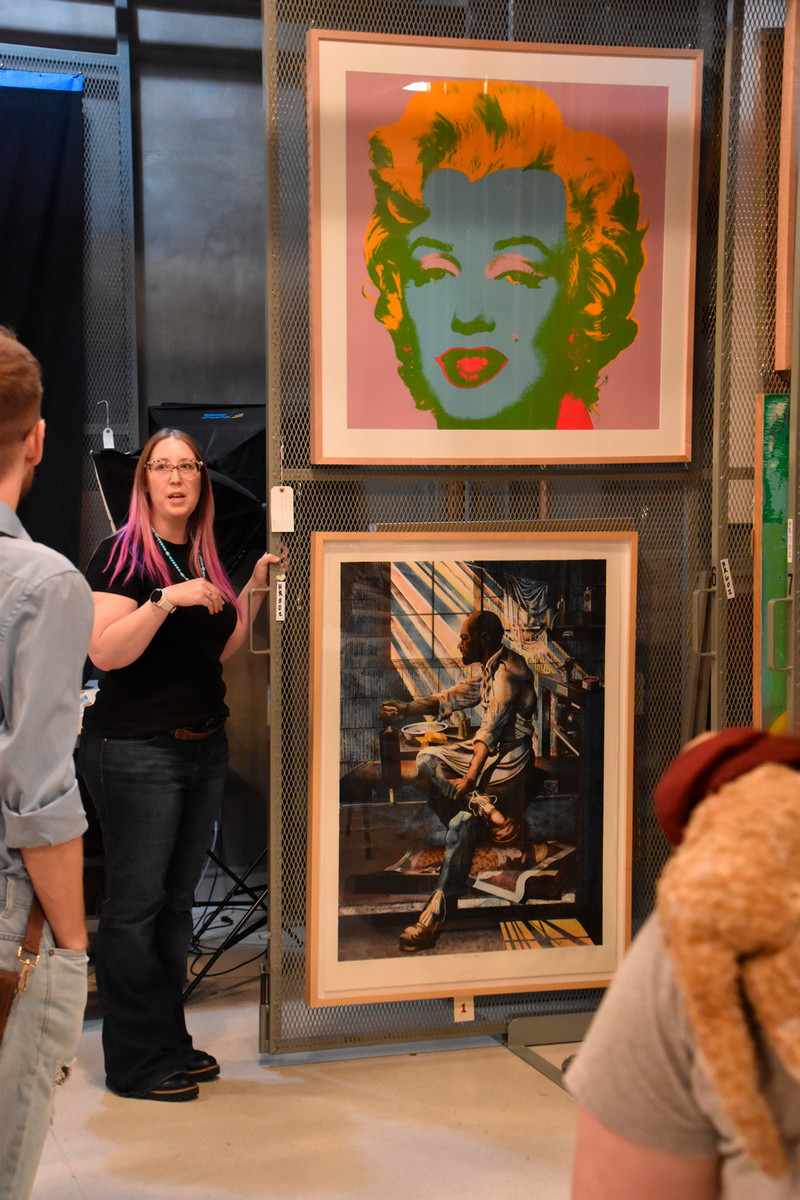 Students at the Museum of Art looking at artwork