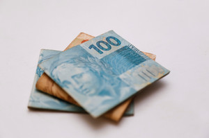 A photo of a stack of foreign money