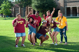 Group of students smiling