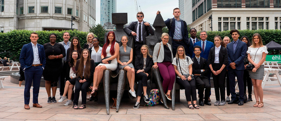 Photo of a large group of students inn Europe