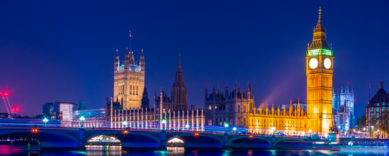 England at night