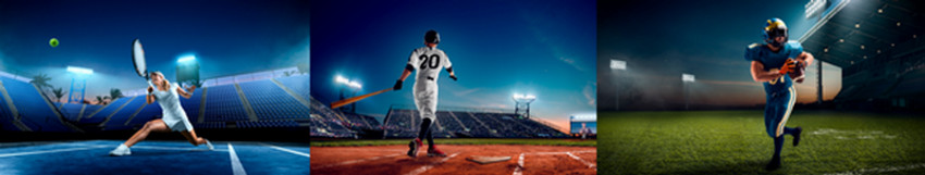 Tennis, football and baseball players