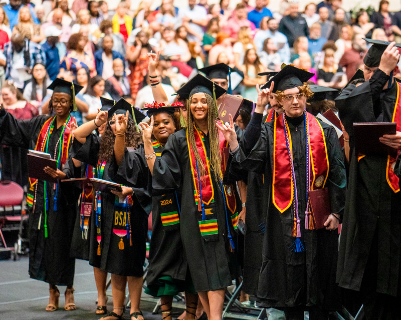 Students at MSU graduation