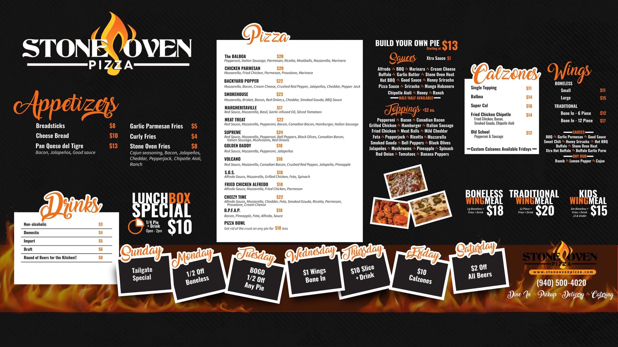 Stone Oven Menu 