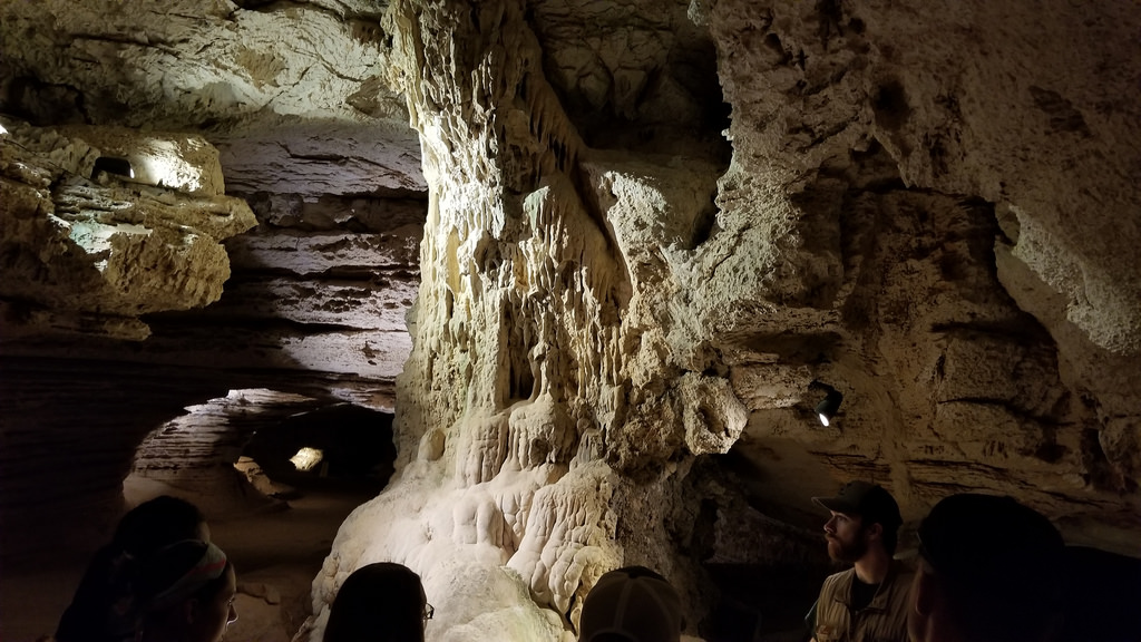 Students engaged in a tour of Long Horn Caverns, in the Llano Uplift.