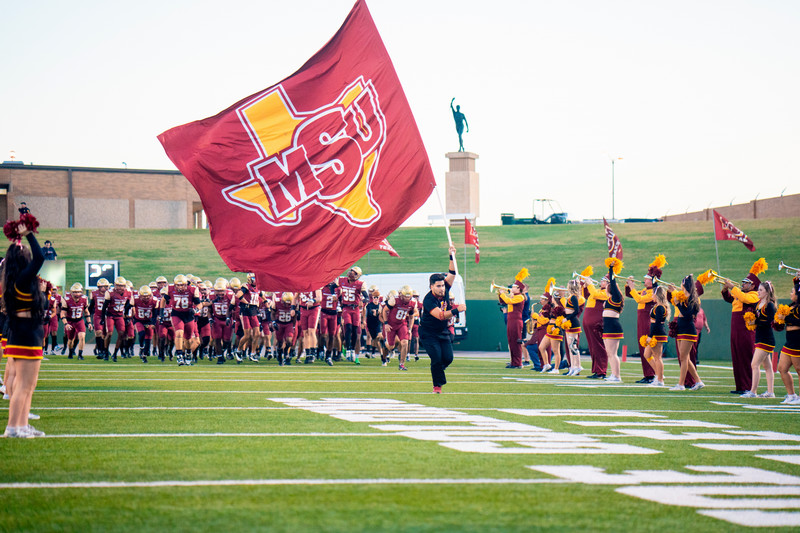 MSU flag at a football game