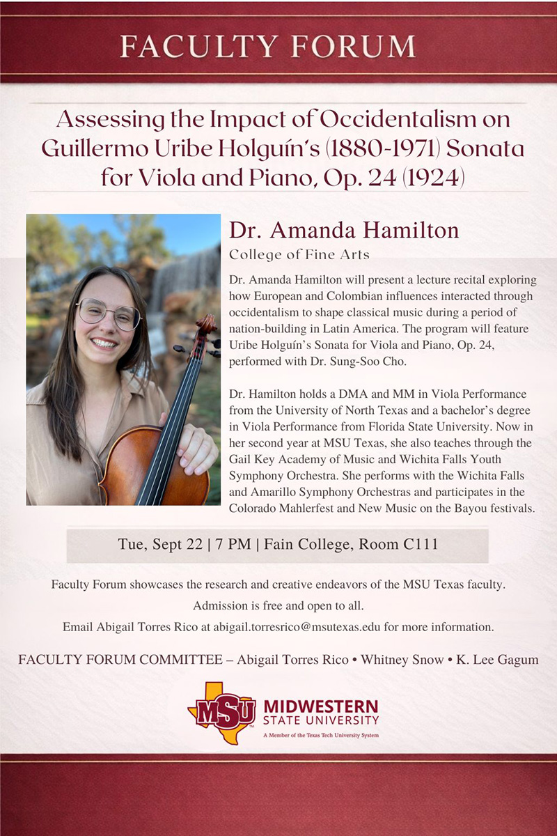 Poster for September Faculty Forum