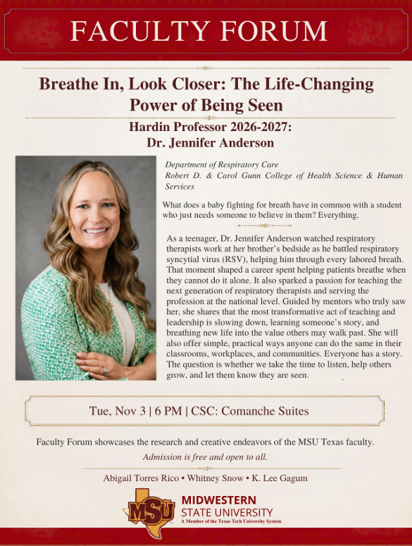 Faculty Forum Flyer for 11-2026