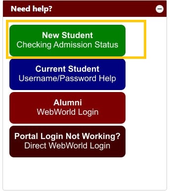 New Student Admission Status