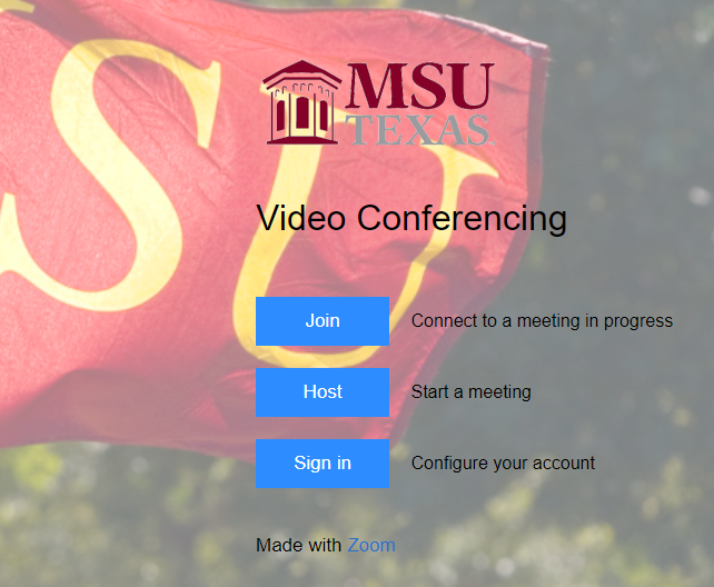 Video Conferencing. Join. Host. Sign in.
