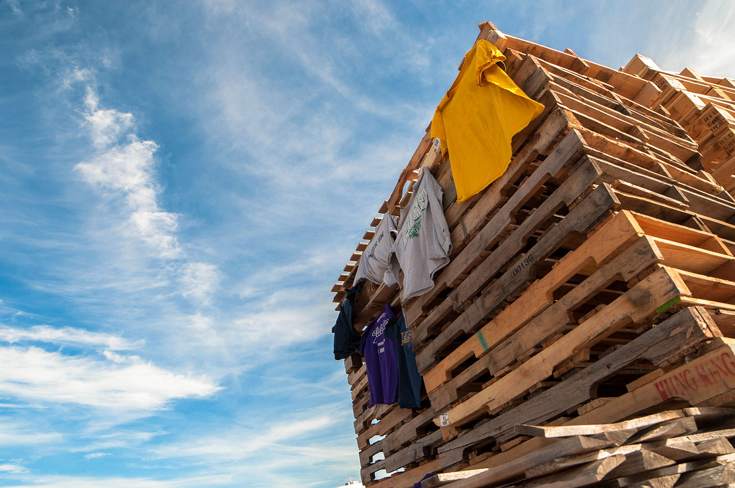 MSU Texas Bonfire Rival school shirts are placed on the bonfire in exchange for an MSU Texas bonfire shirt.