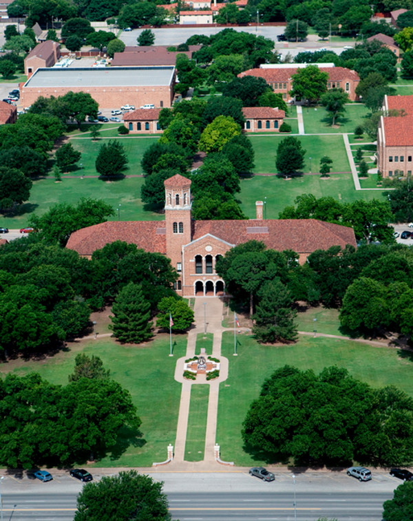 Aerial photo of the Hardin Administration Building