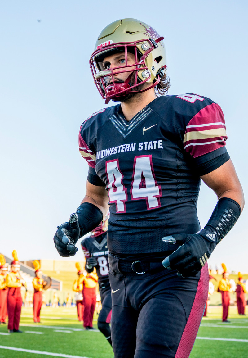 MSU football player on the field