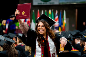 Student at graduation ceremony