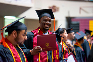 Student at graduation ceremony