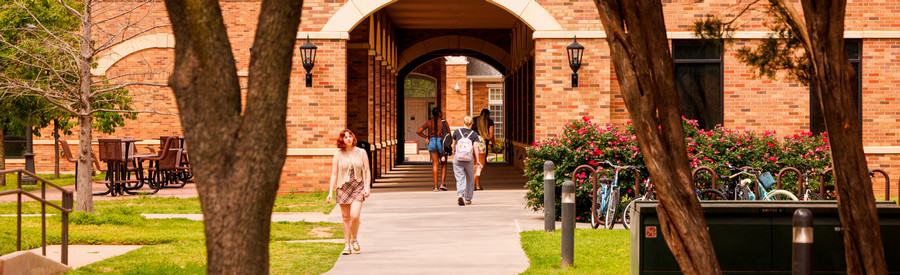 Students walking on campus